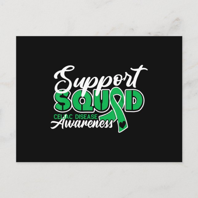 Support Squad I Gluten Free Coeliac Celiac Disease Postcard (Front)