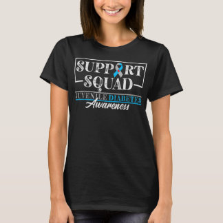 Support Squad I Juvenile T1D Type 1 Diabetes Aware T-Shirt