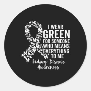 Support Squad I Wear Green For Kidney Disease Awar Classic Round Sticker
