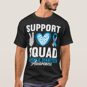 Support Squad Juvenile Diabetes Awareness T1D Type T-Shirt