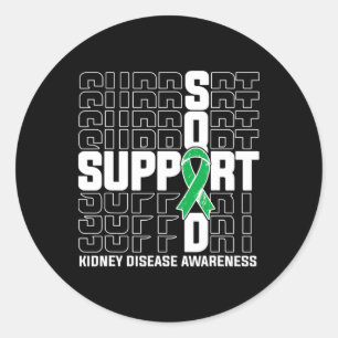 Support Squad Kidney Disease Awareness 1 Classic Round Sticker