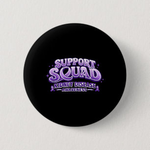 Support Squad Kidney Disease Awareness for Men 6 Cm Round Badge
