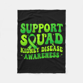 Support squad kidney disease awareness green fleece blanket