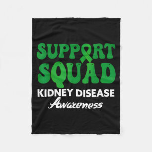 Support squad kidney disease awareness green fleece blanket