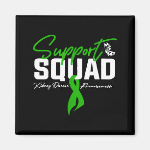 Support squad kidney disease awareness month green magnet