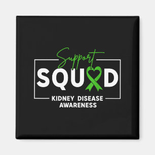 Support squad kidney disease awareness month green magnet