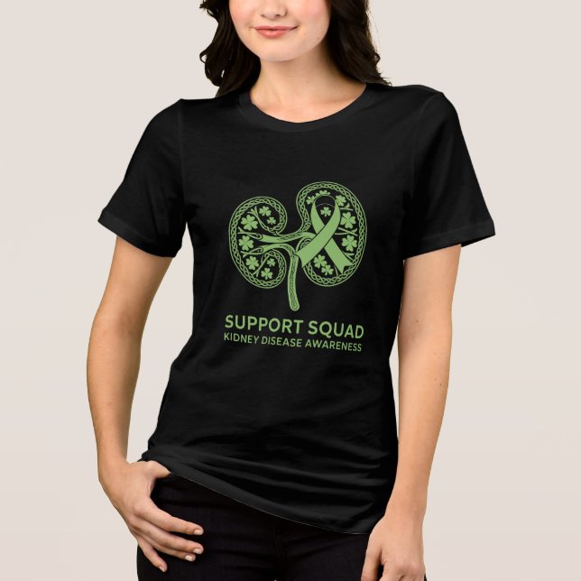 Support Squad Kidney Disease Awareness Tri-Blend Shirt (Front)