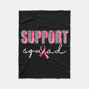 Support Squad Leopard Pink Warrior Breast Cancer A Fleece Blanket