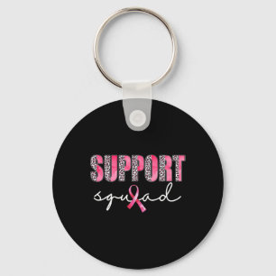 Support Squad Leopard Pink Warrior Breast Cancer A Key Ring