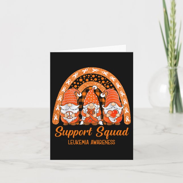 Support Squad Leukaemia Awareness Month Gnomies  Card (Front)
