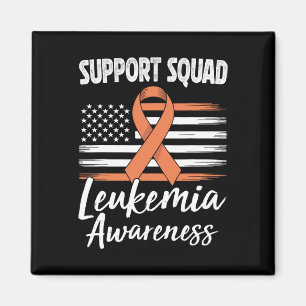 Support Squad Leukaemia Awareness Orange Ribbon Bl Magnet