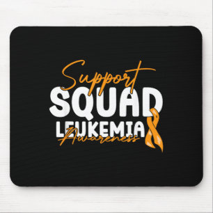 Support Squad Leukaemia Awareness Orange Ribbon Mouse Pad