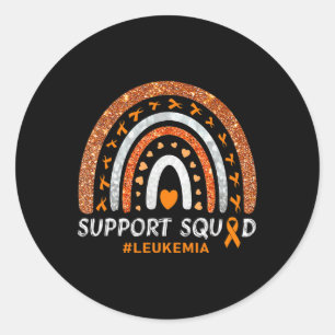 Support Squad Leukaemia Awareness Rainbow Gift War Classic Round Sticker