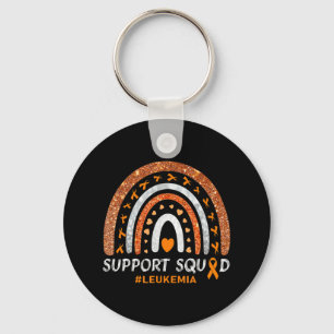 Support Squad Leukaemia Awareness Rainbow Gift War Key Ring