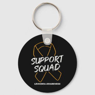Support Squad Leukaemia Awareness Ribbon Leukaemia Key Ring
