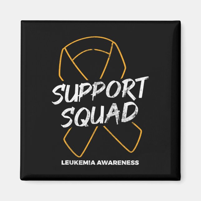 Support Squad Leukaemia Awareness Ribbon Leukaemia Magnet (Front)