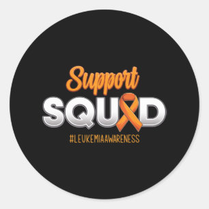 Support Squad Leukaemia Awareness Warrior Fight Fo Classic Round Sticker