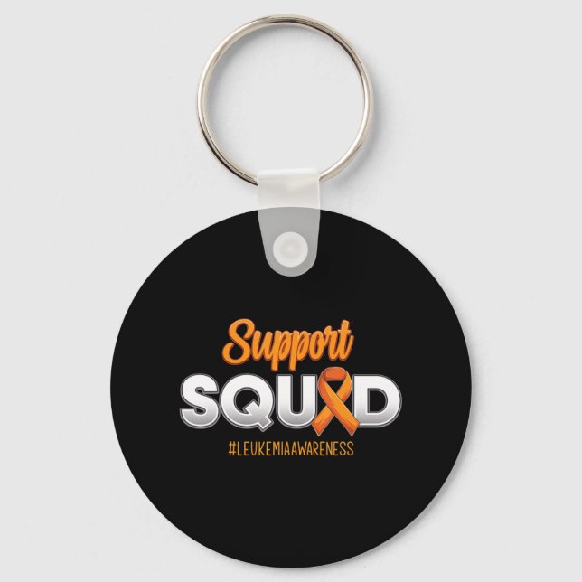 Support Squad Leukaemia Awareness Warrior Fight Fo Key Ring (Front)