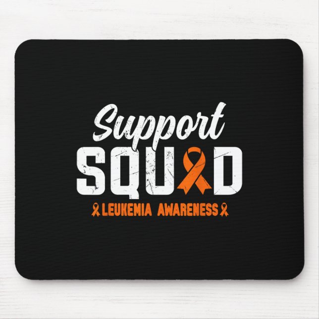 Support Squad Leukaemia Blood Cancer Awareness Ora Mouse Pad (Front)
