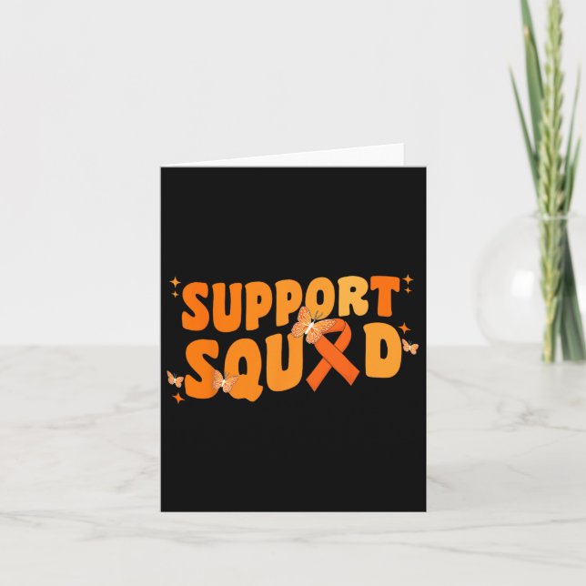 Support Squad Leukaemia Cancer Awareness Butterfly Card (Front)