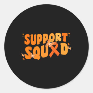 Support Squad Leukaemia Cancer Awareness Butterfly Classic Round Sticker