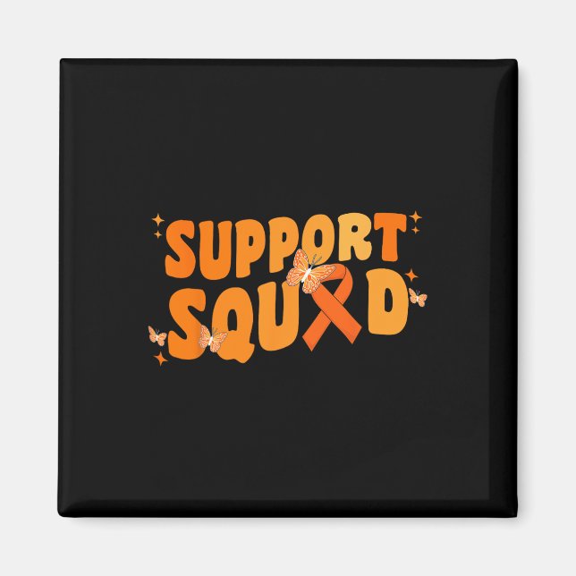 Support Squad Leukaemia Cancer Awareness Butterfly Magnet (Front)