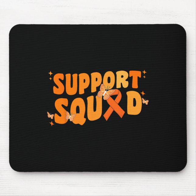 Support Squad Leukaemia Cancer Awareness Butterfly Mouse Pad (Front)
