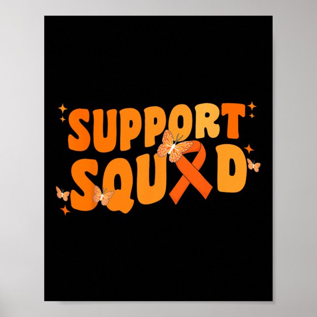 Support Squad Leukaemia Cancer Awareness Butterfly Poster (Front)