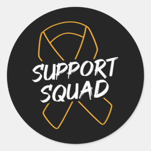 Support Squad Leukaemia Cancer Leukaemia Awareness Classic Round Sticker