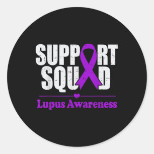 Support Squad Lupus Awareness Purple Autoimmune Di Classic Round Sticker