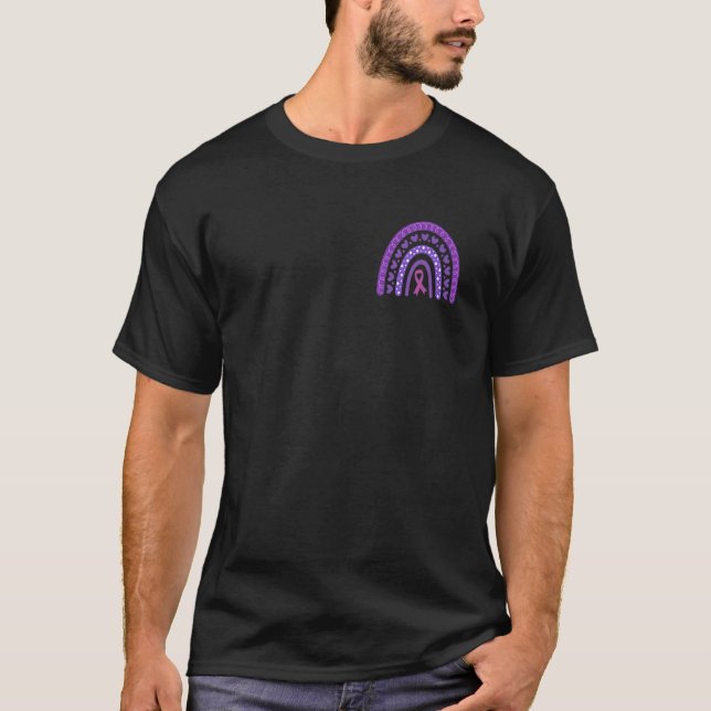 Support Squad Lupus Awareness Purple Rainbow 2 Sid T-Shirt (Front)
