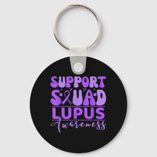 Support Squad Lupus Awareness Purple Ribbon Key Ring