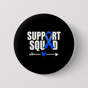 Support Squad Men Women Diabetes Awareness Ribbon  6 Cm Round Badge