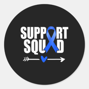 Support Squad Men Women Diabetes Awareness Ribbon  Classic Round Sticker