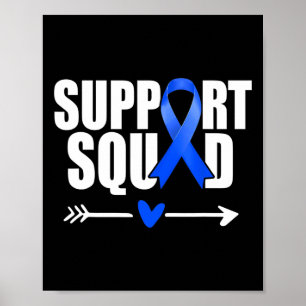 Support Squad Men Women Diabetes Awareness Ribbon Poster