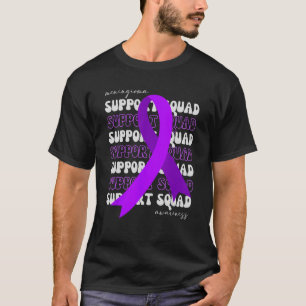 Support Squad Meningioma Awareness Purple Gray Rib T-Shirt