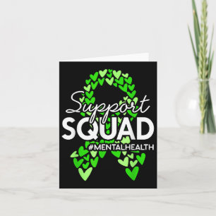 Support Squad Mental Health Awareness Green Hearts Card