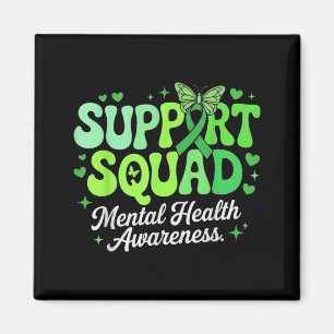 Support Squad Mental Health Awareness Green Ribbon Magnet