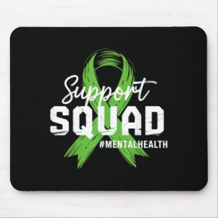 Support Squad Mental Health Awareness Lime Green Mouse Pad