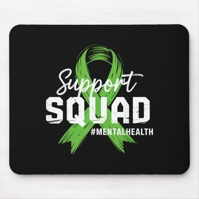Support Squad Mental Health Awareness Lime Green Mouse Pad (Front)