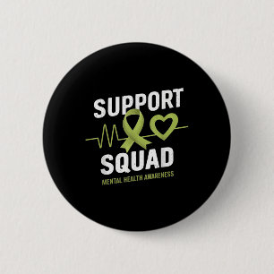 Support Squad Mental Health Awareness Lime Green R 6 Cm Round Badge