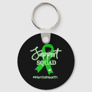 Support Squad Mental Health Awareness Lime Green R Key Ring