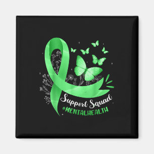 Support Squad Mental Health Awareness Lime Green R Magnet