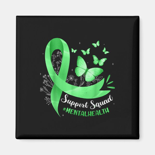 Support Squad Mental Health Awareness Lime Green R Magnet (Front)