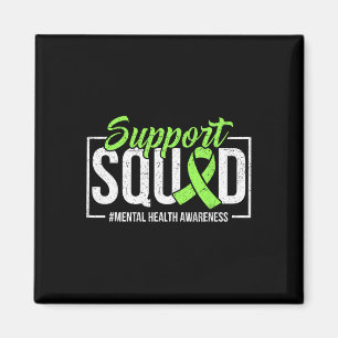 Support Squad Mental Health Awareness Lime Green R Magnet