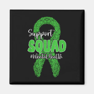 Support Squad Mental Health Awareness Lime Green R Magnet