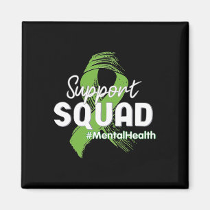 Support Squad Mental Health Awareness Lime Green R Magnet