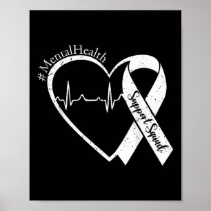 Support Squad Mental Health Awareness Lime Green R Poster