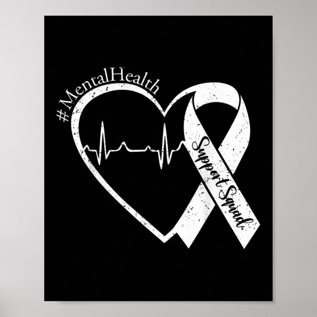 Support Squad Mental Health Awareness Lime Green R Poster (Front)