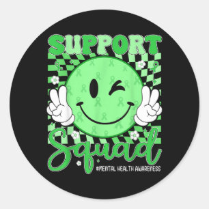 Support Squad Mental Health Awareness Men Women Classic Round Sticker